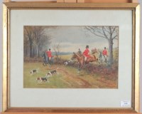 Lot 212 - Warren Williams (1860-1914), Hunt in full cry,...