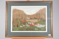 Lot 235 - Vincent Hadderley, fox hunt crossing a stream,...