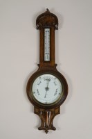 Lot 295 - A Victorian oak barometer