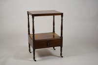 Lot 309 - A mahogany what not, 19th century, cut down,...