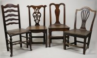 Lot 317 - Four various George III oak and elm country...