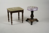 Lot 320 - A Victorian rosewood piano stool on baluster...