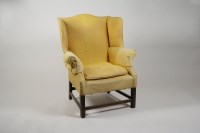 Lot 324 - A George III design wing back armchair, 19th...