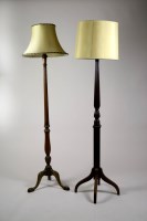 Lot 325 - A beech framed standard lamp, the fluted...