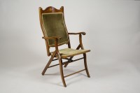 Lot 365 - An Edwardian mahogany and inlaid folding easy...