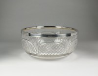 Lot 32 - An Edwardian silver mounted glass bowl, London...