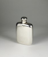 Lot 77 - An Edwardian silver hip flask, Marples &...
