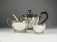 Lot 78 - A three piece silver tea service, Harrison...