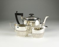 Lot 85 - A three piece silver tea service, Isadore...