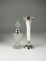 Lot 97 - A silver mounted vase, William Comyns, London...