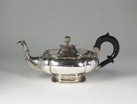 Lot 108 - A Dutch silver teapot, of lobed oval form with...