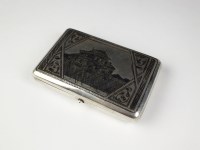 Lot 112 - A Russian silver and niello cigarette case,...