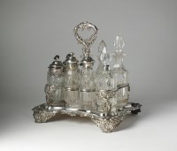 Lot 131 - A William IV silver cruet, Charles Fox II,...