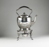 Lot 140 - A Victorian silver spirit kettle, stand and...