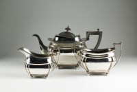 Lot 142 - An Edwardian three piece silver tea service,...