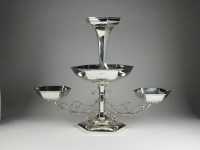 Lot 149 - A George V large silver table epergne, Walker...