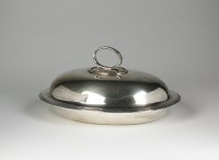 Lot 150 - A Victorian silver oval entree dish, Hukin &...