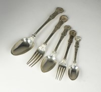 Lot 151 - A harlequin part set of Queens pattern silver...