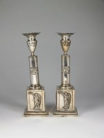 Lot 155 - A pair of 19th century continental white metal...