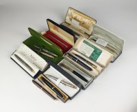 Lot 161 - A collection of eleven Parker Fountain pens,...