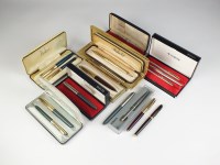 Lot 162 - A collection of twelve Parker fountain pens,...
