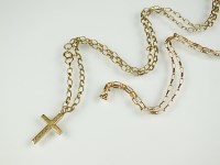 Lot 168 - A 9ct gold elongated link chain, with bolt...