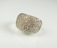 Lot 171 - A 9ct gold diamond set panel ring, the eight...