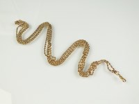 Lot 212 - A yellow metal rope twist guard chain, with...