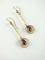 Lot 222 - A pair of late 19th century almandine garnet...