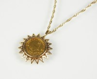 Lot 228 - A 1982 1/10 Krugerrand pendant, within 9ct...