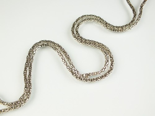 Lot 245 - A white metal decorative link chain necklace,...