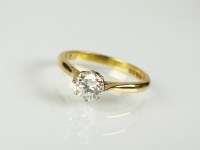 Lot 261 - An 18ct gold single stone diamond ring, the...