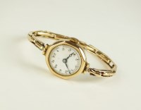 Lot 271 - A Lady's 9ct gold Swiss made wristwatch, the...