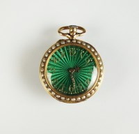 Lot 311 - A Lady's continental yellow metal fob watch,...