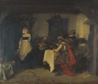 Lot 367 - Dutch school, 19th century, Soldiers drinking...