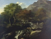 Lot 373 - British school, 19th century, Mountain river...