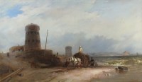 Lot 398 - British school, 19th century, Coastal view...