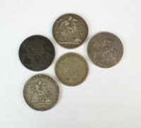 Lot 487 - Two George III crowns, dated 1818 and 1819,...