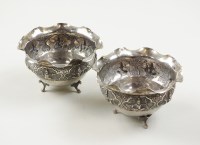 Lot 9 - A pair of Indian white metal bowls with...