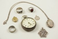 Lot 36 - A Victorian open face silver pocket watch,...