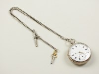 Lot 37 - A Victorian silver open face pocket watch,...