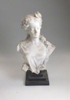 Lot 80 - A late Victorian alabaster bust of a young...