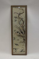 Lot 88 - A Chinese embroidered silk panel 19th Century...