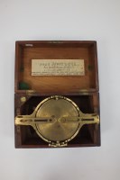 Lot 96 - A mahogany cased brass surveyor's compass with...