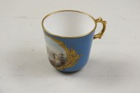 Lot 131 - A 'Sevres' porcelain coffee cup painted with a...