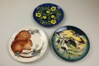 Lot 156 - Three Moorcroft limited edition year plates;...