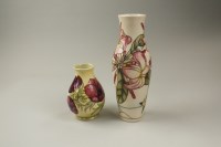 Lot 168 - A Moorcroft lemon ground vase tubelined with...