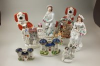 Lot 189 - 19th century Staffordshire figures including a...