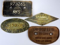 Lot 235 - Builders Plates, Railwayana: 'Manning, Wardle...