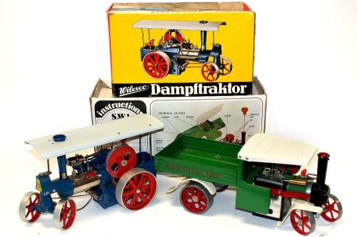 Lot 273 - Two Live Steam Mamod SW1 Steam Wagon in green,...